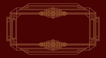 Chinese New Year frame. Decorative geometric frame for holiday banners, cards and other design. Border linear ornament. vector
