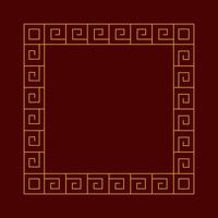 Chinese Lunar New Year square frame. Decorative element for holiday banners, posters. Simple geometric design. vector