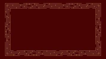 Rectangular frame Chinese Lunar New Year decoration. Linear modern ornament. Decorative border for banners, postcards and other design. vector