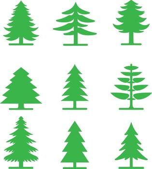 A collection of simple trees vector