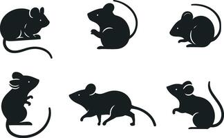 A collection of mice silhouettes for artwork compositions vector