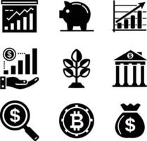 A collection of finance icons for artwork compositions vector