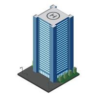 Isometric city building. Isometric modern building. Skyscraper building or business office. illustration vector