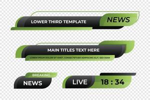 Lower third banner. Lower third bar template for breaking news, television, and media channels. Interface template vector