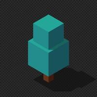Isometric tree at night. Tree isometric elements. Isometric tree element for landscape design. Park element vector