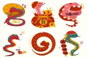 a set of snakes of the year illustration vector