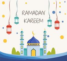Ramadan kareem background in pastel color. vector