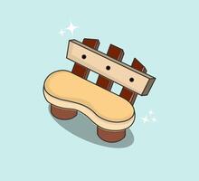 Wooden chair in isolated background. vector