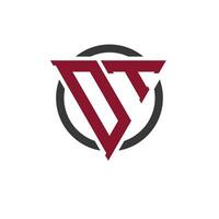 Letter DT Monogram Logo in Bold Triangle Design with Circular Background. Professional DT Letter Logo Perfect for Modern Business Branding and Stylish Emblem Concept vector