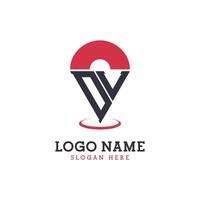 DL Location Icon Design. Modern DL Pinpoint Logo for Navigation, Map Apps, and Location Based Businesses vector