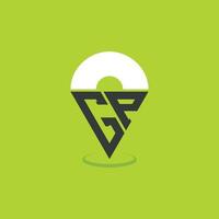 Letter GP Location Logo Design. Modern Initials GP Pinpoint Logo for Navigation, Map Apps, and Location Based Businesses vector