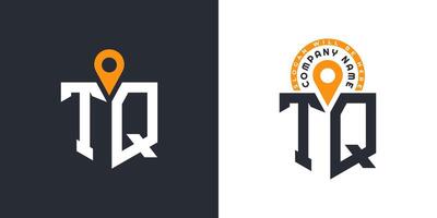 TQ Location Logo Bundle. Letter TQ Logo Dual Icons for Recruitment and Navigation vector