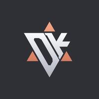 Modern OK Letter Logo Design with Geometric Triangle Elements. OK Logo Initials vector