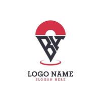 BH Location Icon Design. Modern BH Pinpoint Logo for Navigation, Map Apps, and Location Based Businesses vector