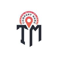 TM Location Logo Design for Human Resources, Recruitment, and Navigation - Letter TM Logo with Location Icon for Business and Technology vector