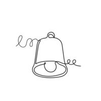 a black and white drawing of a bell continuous line vector