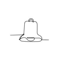a single line drawing of a bell with a handle vector