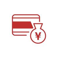 Credit card icon illustration. Flat design style eps10. design element illustration of a financial card and a jug of money with yen currency. Design element illustration of finance vector
