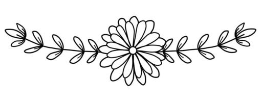 outline hand drawn flower bouquet for card, frame, decoration design vector