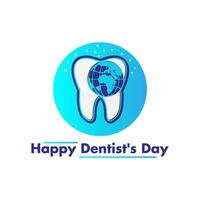 International Dentist Day. February 9. tooth and text. vector