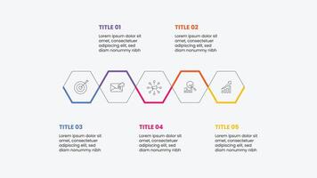 Hexagonal infographic template vector