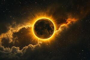 The eclipse is seen in the sky photo