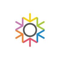 round swirl colorful arrows center symbol vector