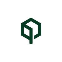 letter q simple geometric cube lines logo vector