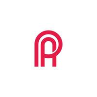 letters pa loop linked geometric overlap logo vector