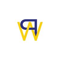 letter qw linked line simple overlap logo vector