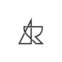 letters ar linked triangle thin lines overlap ruler logo vector