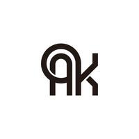 letters ak linked loop circle geometric logo vector
