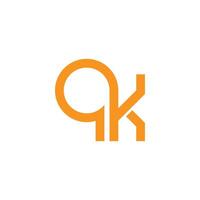 letter kq simple loop circles geometric logo vector