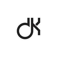 letter dk simple loop circles geometric logo vector