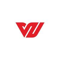 letters vu simple stripes red geometric logo vector