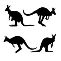 Kangaroo silhouette illustration. Suitable for Australia wild animal graphic element. Jumping kangaroo illustration. vector