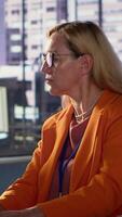 Vertical Female executives strategizing for a new project in inclusive business environment. Emphasizing empowerment and leadership skills to collaborate on a global expansion, success story. Camera A. video