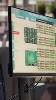 Vertical High end empty work environment used in business industry and corporate culture, space equipped with professional tools and modern devices. Executive power in a luxurious workspace. video