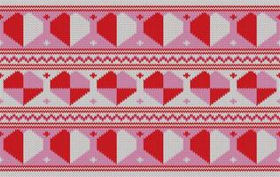 Knitted pattern seamless fabric Valentine day. traditional knitted pattern lover style. Designed for background ,wallpaper ,valentine ,clothing ,knitted pattern ,fabric ,embroidery ,textile vector