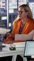 Vertical Diverse women leaders in a corporate meeting driving business growth and productivity, economic independence in an enlightened world. Powerful team of executives shaping the future. Camera A. video