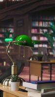 Vertical Grand serene academic library featuring traditional architecture for quiet study, elegant desks and historic charm in an old fashioned space. Formal environment for research, education and knowledge. video