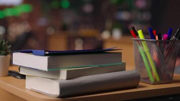 Old fashioned library space with historic charm and beautiful decorations, study desks creating vintage aesthetics. Sophisticated and peaceful environment for learning and wisdom. video