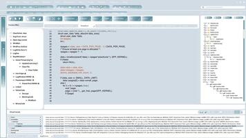 Mockup interface of JavaScript computer programming code being written, used for databases maintenance. Computer software interface used for compiling programming language code video