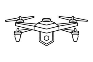 Drone minimalist line art illustration vector