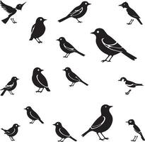 Birds silhouettes icon set vector
