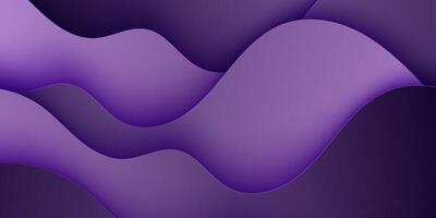 Abstract dark purple 3D background with wave pattern and shadow. Realistic wave background. vector