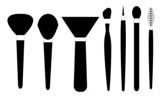 brush make up set icon, sign, symbol of beauty cosmetic tools vector