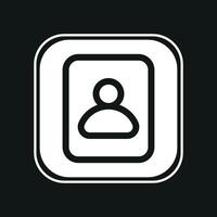 user icon on blue button vector