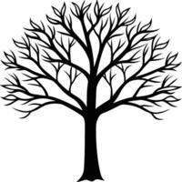 a black and white tree with no leaves vector