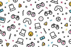 a colorful pattern with various game items vector